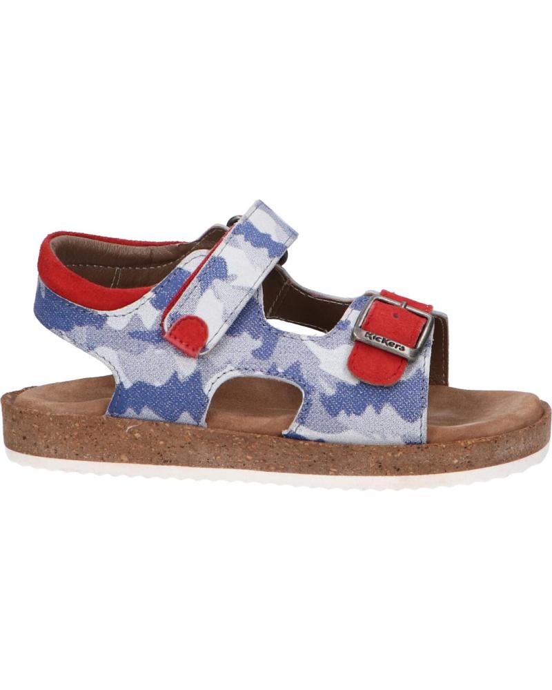 Sandalias de Niño KICKERS 694914-30 FUNKYO 51 BLEU CAMOUFLAGE ROUGE