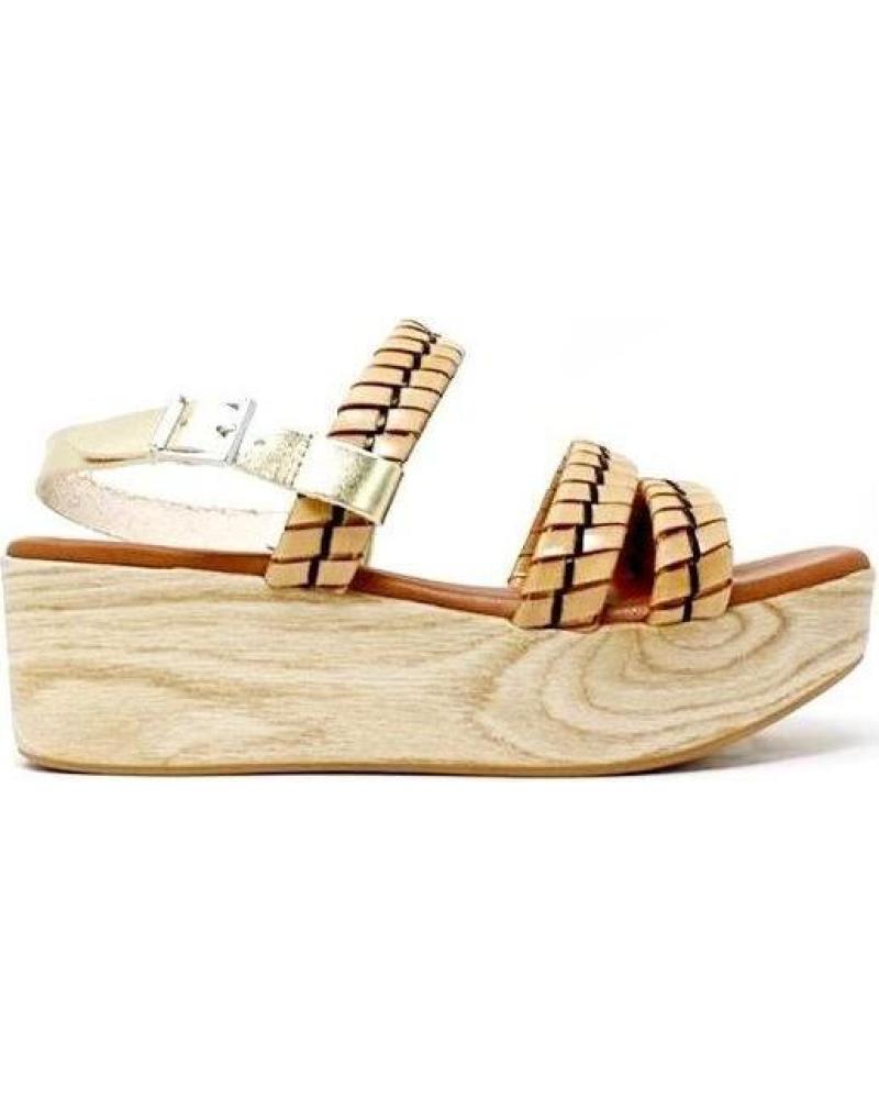 Sandalias de Mujer REGARDE LE CIEL STRIP-VAQUETA WOOD-03 AMARILLO