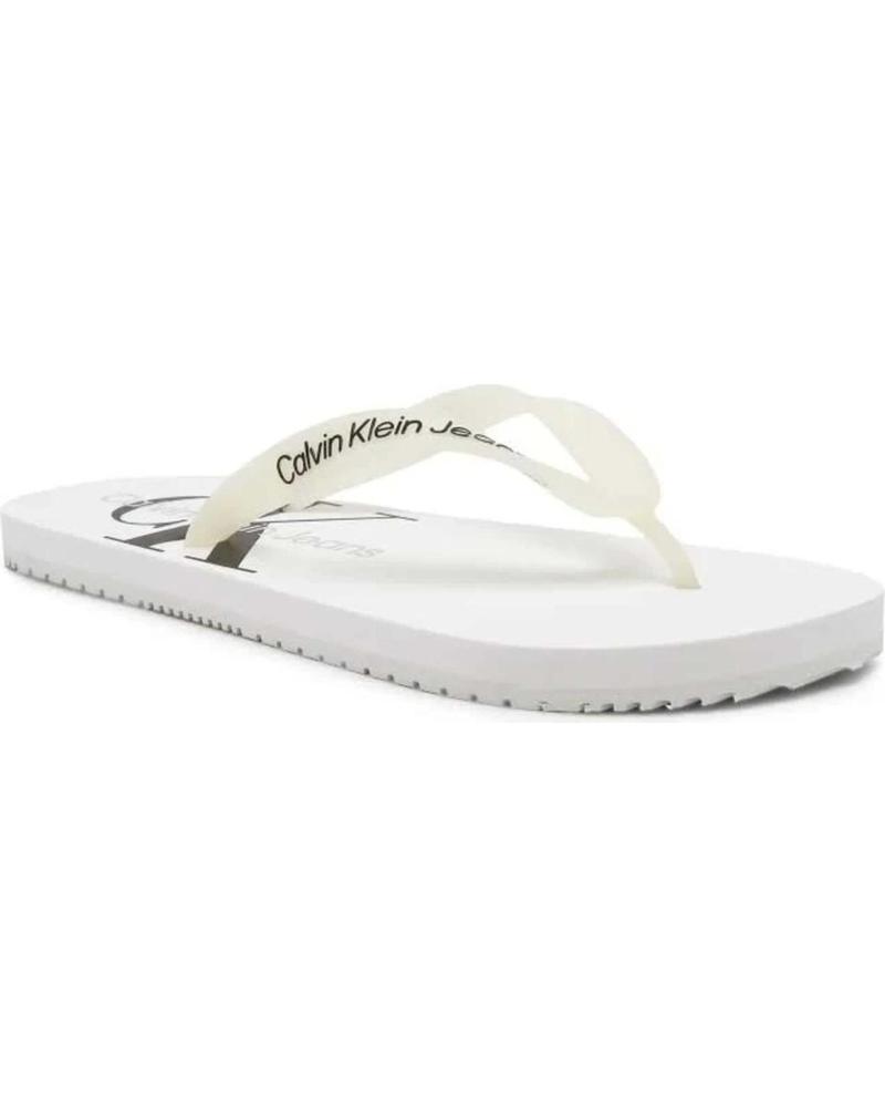 Chanclas de Hombre CALVIN KLEIN CHANCLAS JEANS BEACH SANDAL WHITE
