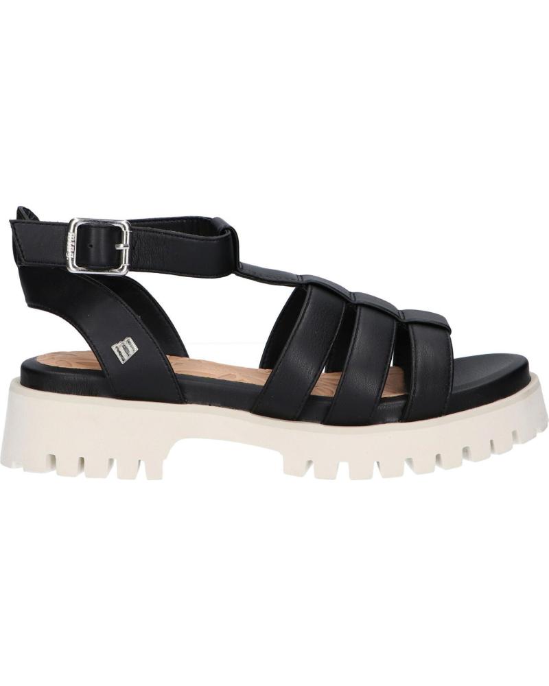 MTNG MUSTANG SANDALIA MUJER CRAB 53302 PIEL NEGRO NEGRO - GUANSHUN NEGRO