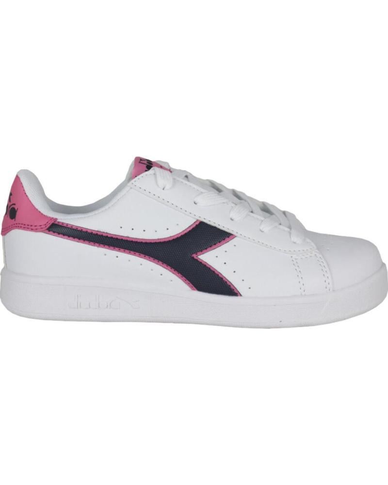 ZAPATILLAS DIADORA GAME P GS C8593 BLANCAS CON DETALLES ROSA Y NEGRO ROSA