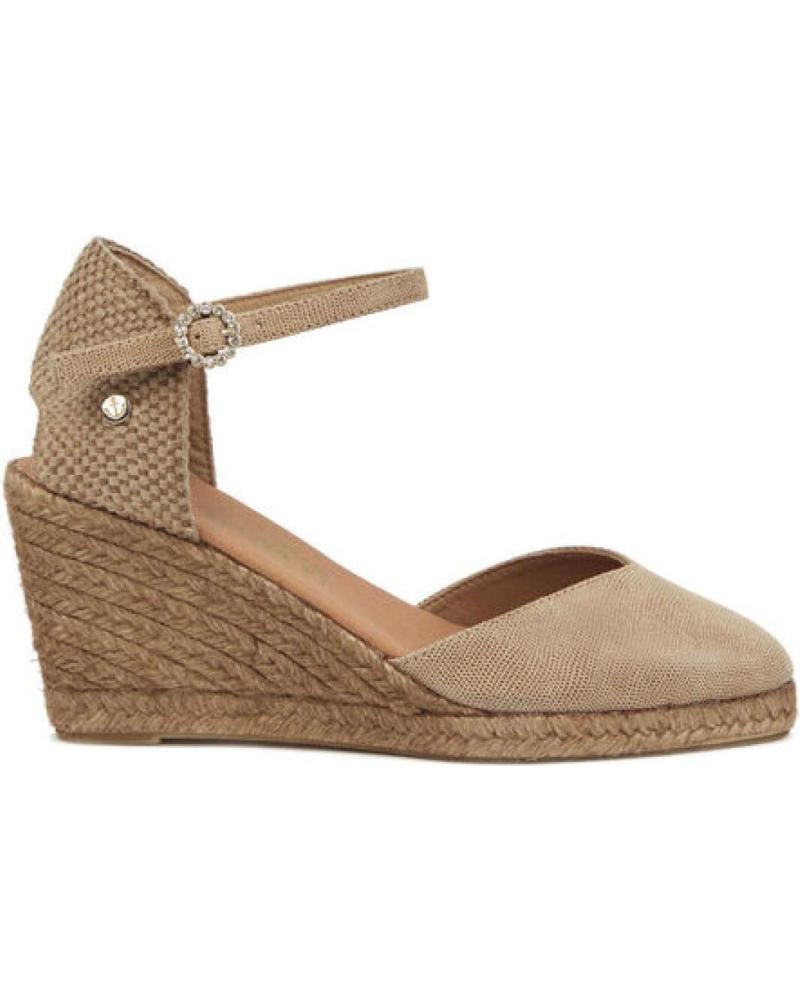 LA VALETA LETICIA TAUPE - SANDALIA DE CUÑA DE ESPARTO TAUPE