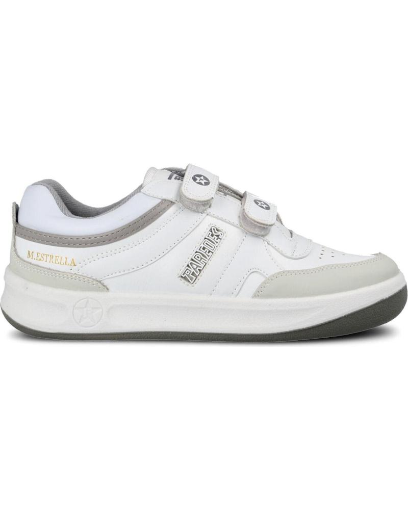 ZAPATILLAS CASUAL HOMBRE PAREDES ESTRELLA DP101 CON VELCRO BLANCO BLANCO