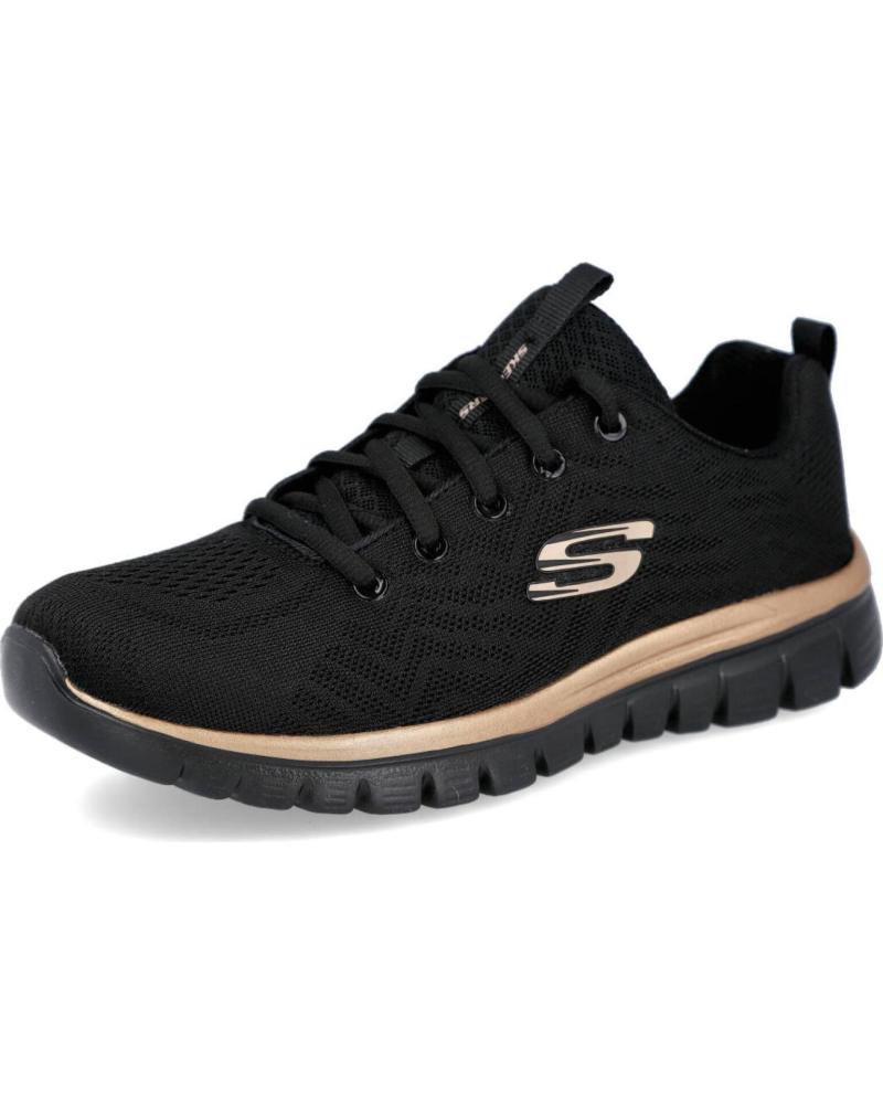 Deportivas de Mujer y Niña SKECHERS 12615 GRACEFUL - GET CONNECTED NEGRO-ORO