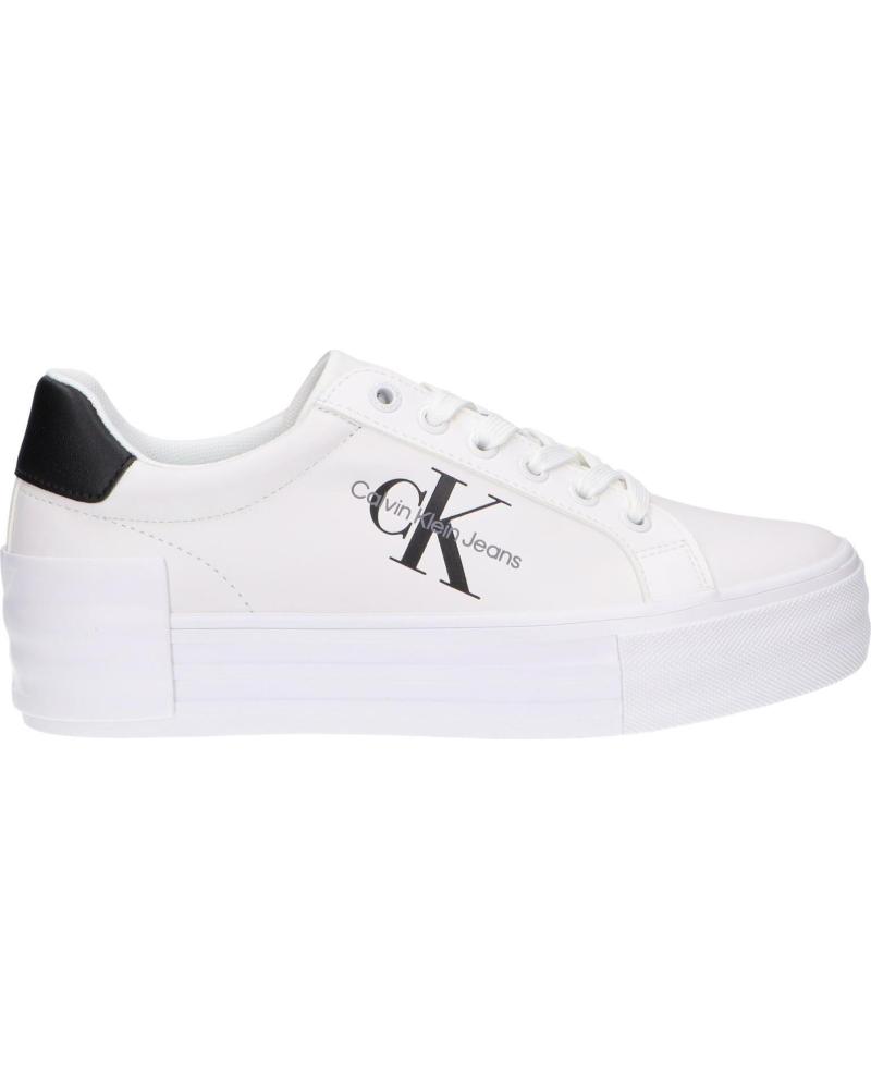 Zapatillas deporte de Mujer CALVIN KLEIN YW0YW00821 BOLD VULC FLATFORM YBR BRIGHT WHITE-BLACK