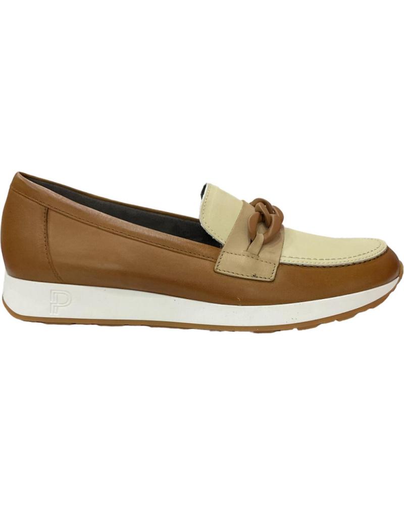 Zapatos de Mujer PITILLOS MOCASINES PIEL COMBINADO CUERP CUERO-CREMA-A-TAUPE