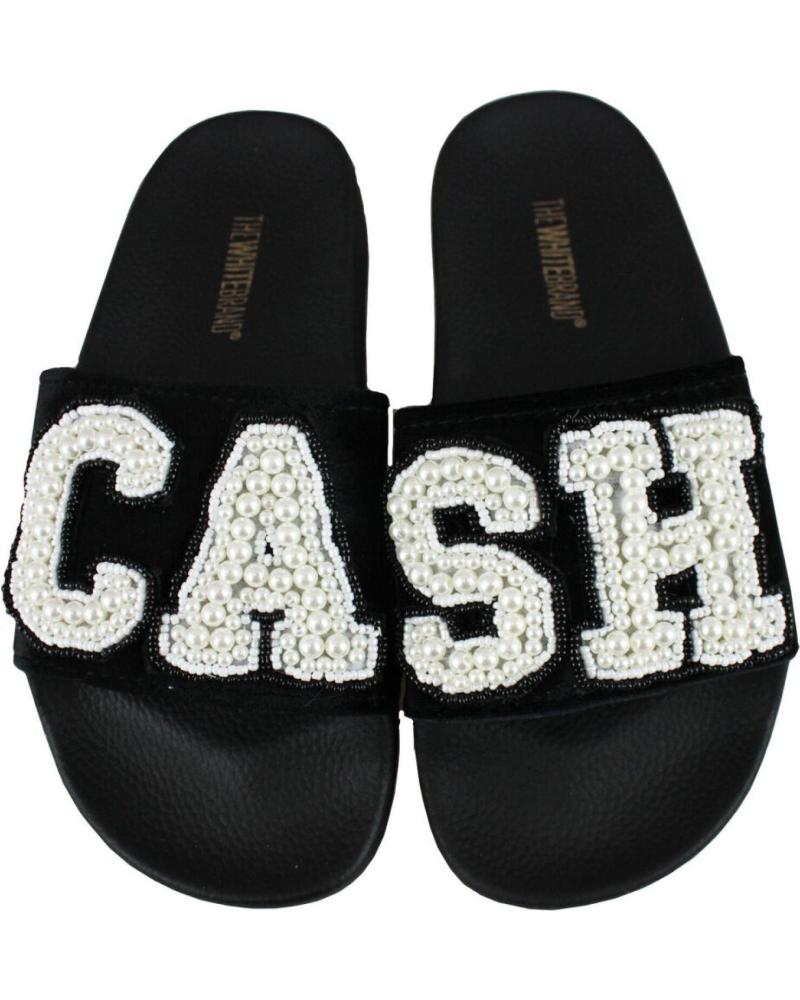 CHANCLAS THE WHITE BRAND CASH NEGRAS NEGRO