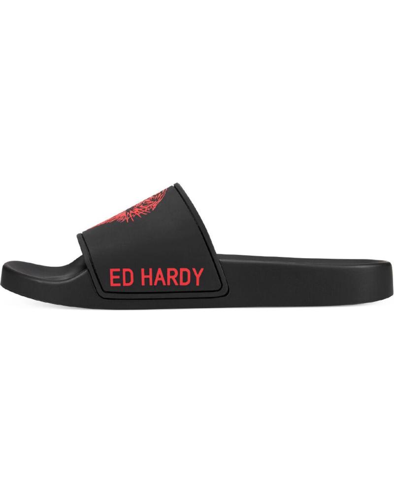 Chanclas de Hombre ED HARDY SEXY BEAST SLIDERS BLACK-RED ROJO GRANATE-NEGRO