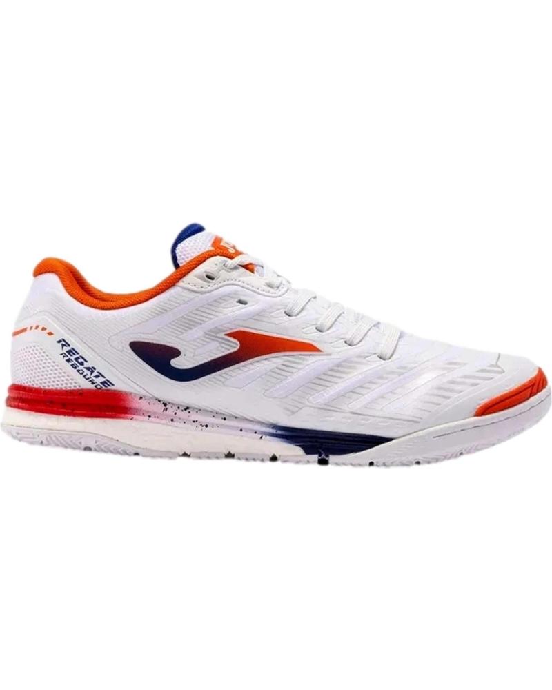 JOMA ZAPATILLAS DE FÚTBOL SALA REGATE REBOUND 2302 BLANCAS CON DETALLES NARANJA WHITE