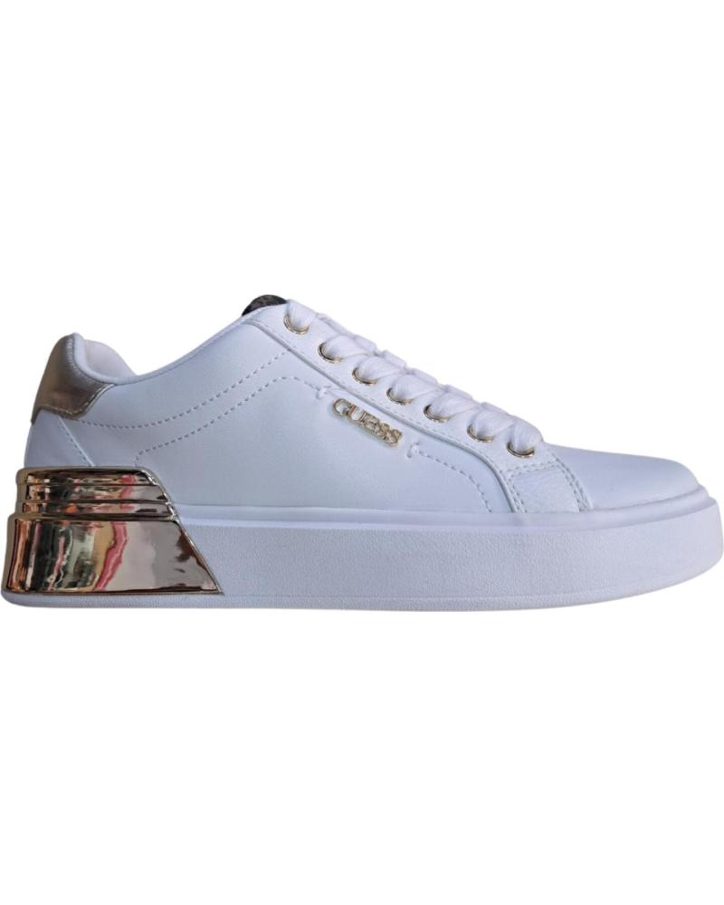 Deportivas de Mujer GUESS ZAPATILLA PLACA DORADO BLANCO