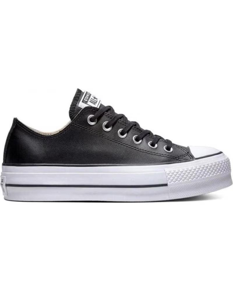 Converse Chuck Taylor All Star Lift Ox Zapatillas de Piel Plataforma Black-black-white