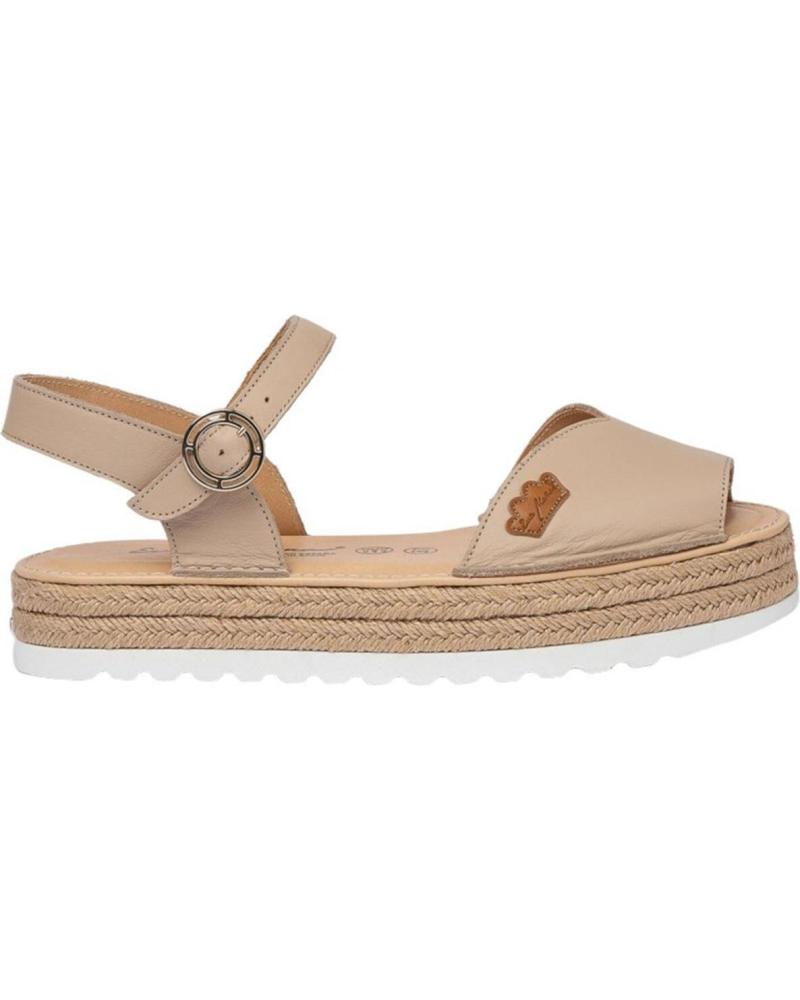 Sandalias de Mujer EVA MAÑAS NAUTICO PIEL SERRAJE 496 ARENA