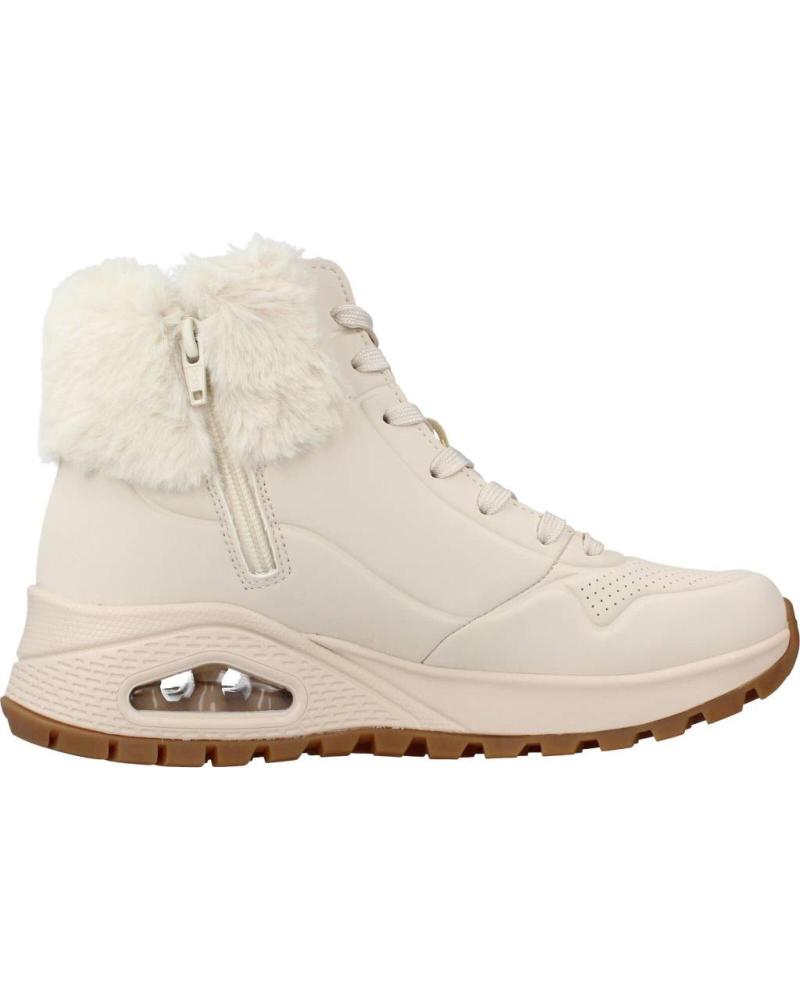 SKECHERS UNO RUGGED FALL AIR 167274 NATURAL - BOTINES CORDONES DURABUCK Y PELO SINTÉTICO NATURAL DURABUCK- FAUX FUR