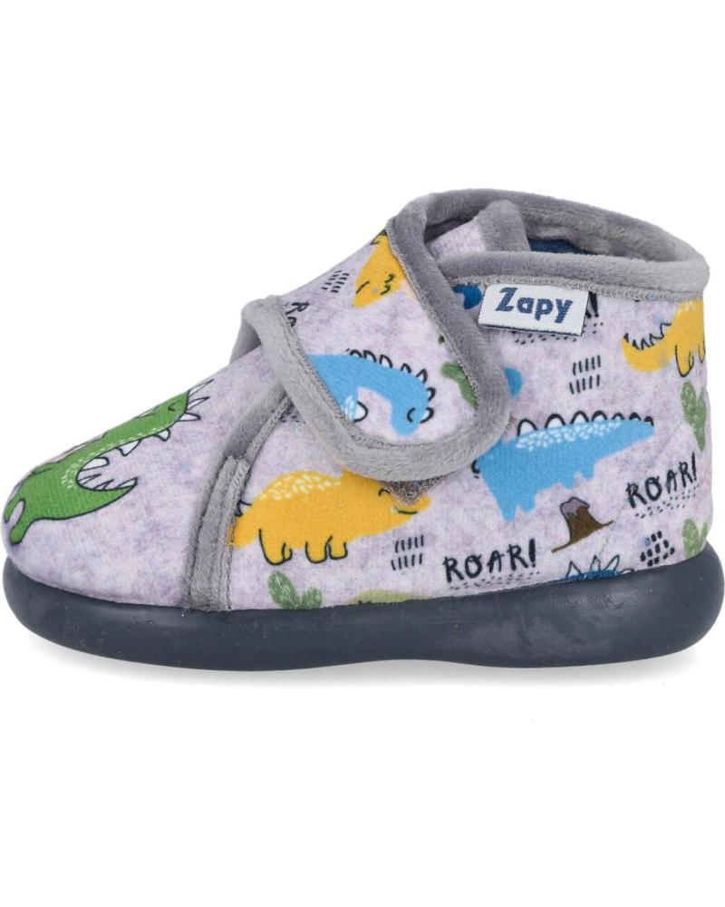 ZAPATILLAS DE CASA ZAPY AF10560 GRIS CON DINOSAURIOS GRIS