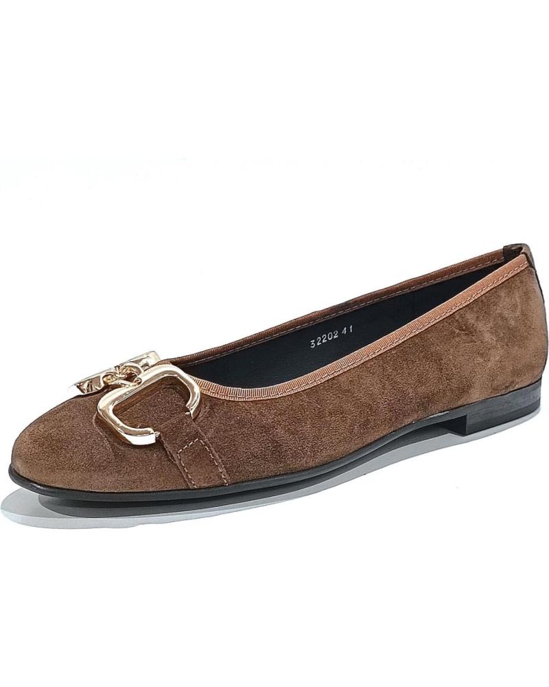 Bailarinas de Mujer CALLAGHAN SABRINA PLANA DE ANTE CON ESTRIBO DORADO Y SISTEMA ADAPTAC ARABICA