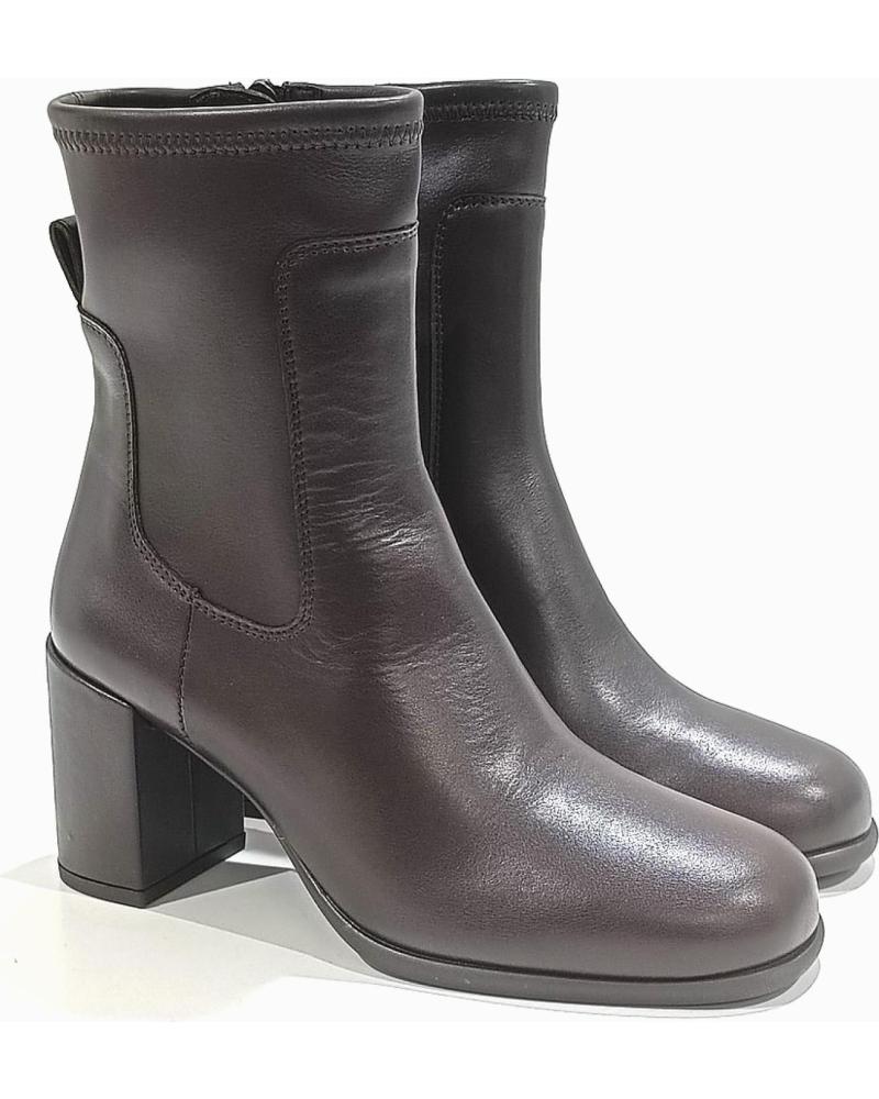 Botines de Mujer UNISA BOTIN DE PIEL Y LICRA CON TACON Y SUELA DE GOMA WENGUE