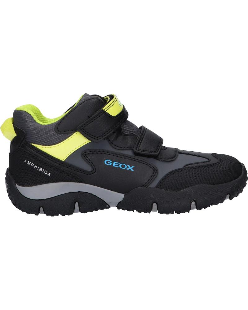 GEOX JR BALTIC BOY ZAPATILLAS CASUAL DEPORTIVAS C0802 BLACK-LIME