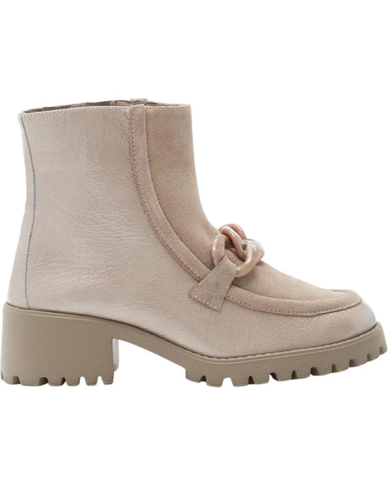Botines de Mujer 24 HORAS BOTAS PIEL BEIGE ROCK-S LINO-CASTOR SIN