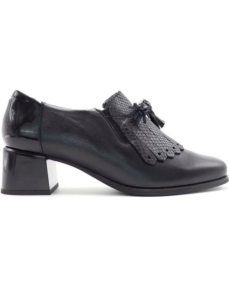 de pitillos mocasin flecos tacon 4 cm negro