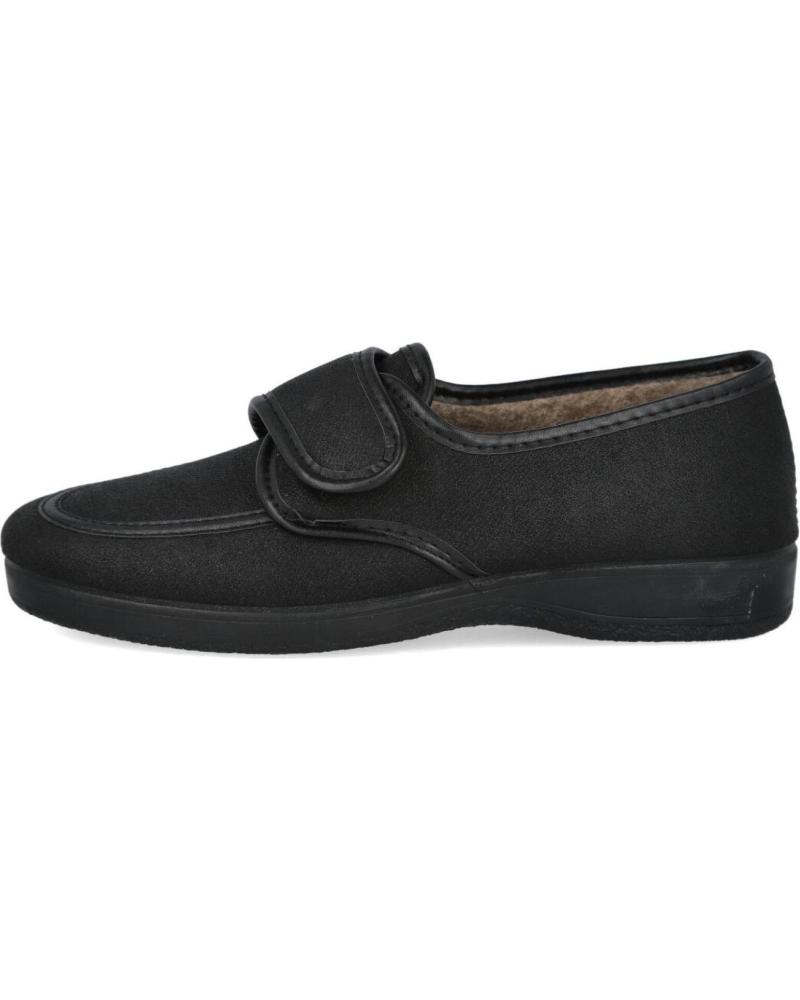 ZAPATILLAS DE CASA L&R SHOES LR 830 NEGRAS PARA HOMBRE CON CIERRE ADHERENTE NEGRO