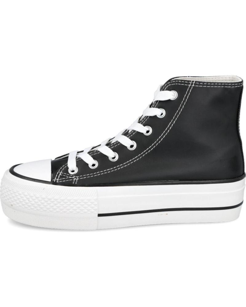 L&R SHOES ZAPATILLAS PLATAFORMA LONA CH-823 NEGRAS DE CAÑA ALTA NEGRO