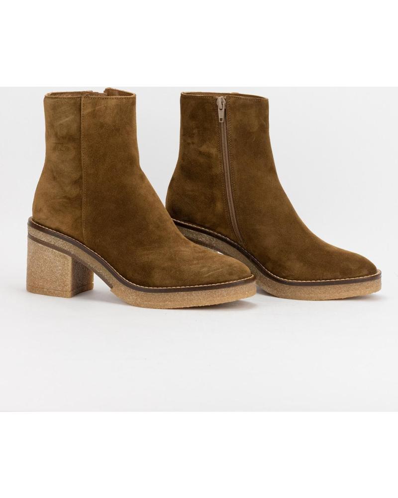 BOTINES ALPE JANIS CON TACÓN PARA MUJER EN ANTE MARRÓN MARRON
