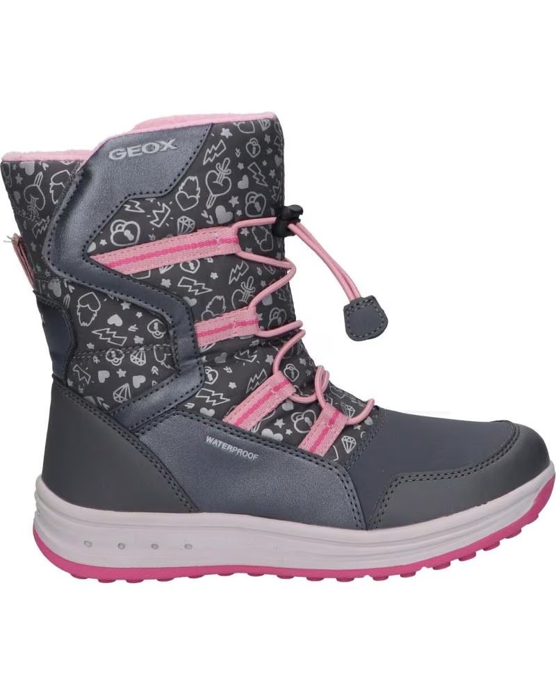 Geox J042UA 0BCMN J Roby Girl B Wpf C0952 Dk Grey-pink