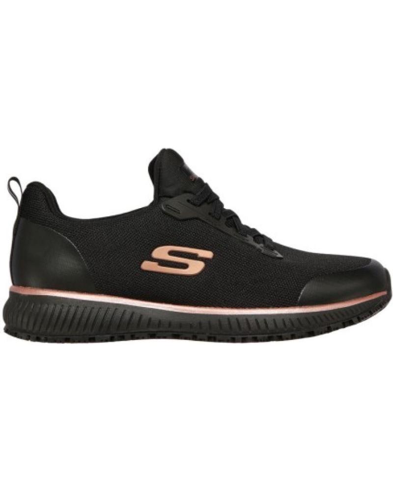 ZAPATILLAS SKECHERS SQUAD SR ANTIDESLIZANTES MUJER NEGRO ROSA DORADO BKRG