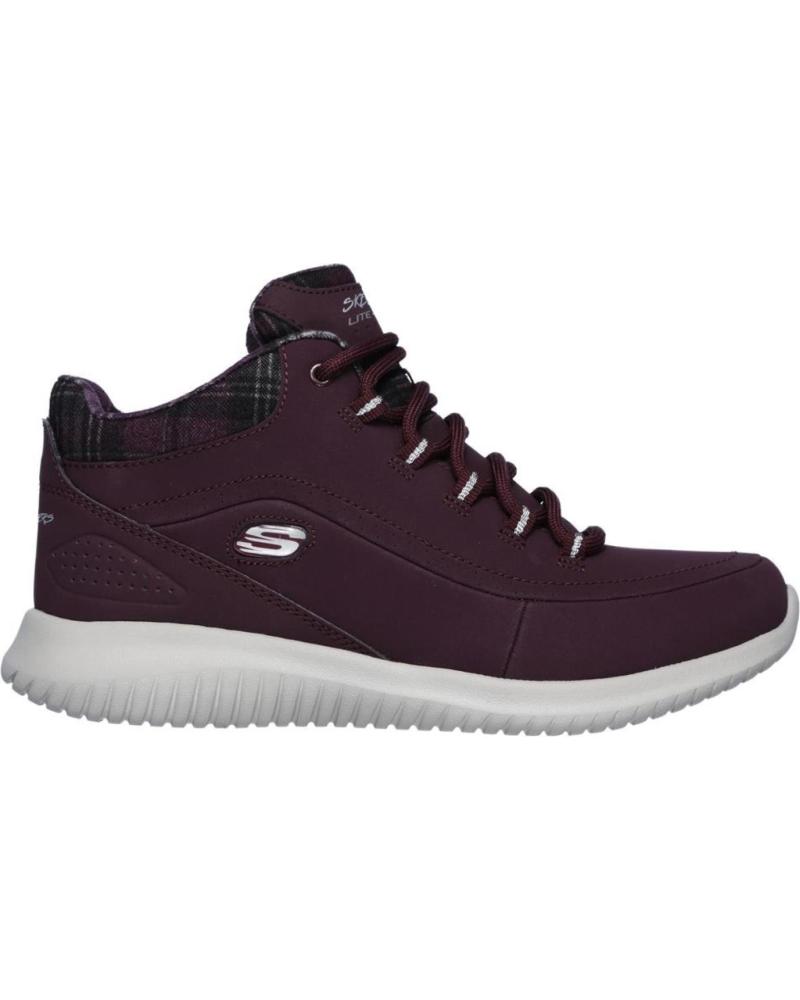 Zapatillas deporte de Mujer SKECHERS ULTRA FLEX-JUST BOTINES PLANOS BURDEOS 12918 ROJO