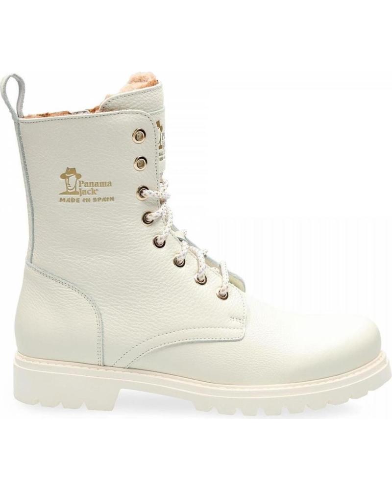 BOTINES PANAMA JACK FRISIA B4 BLANCOS CON CORDONES Y FORRO DE PELO WHITE