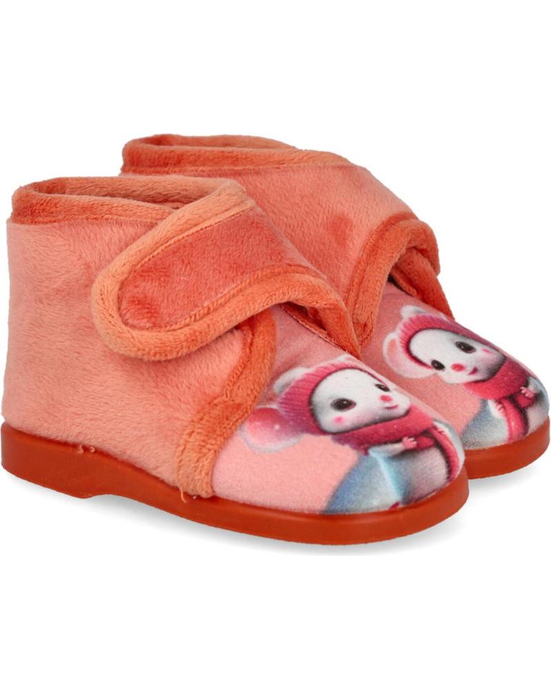 ZAPATILLAS DE CASA L&R SHOES MD100-6 NARANJA CON VELCRO PARA NIÑAS NARANJA