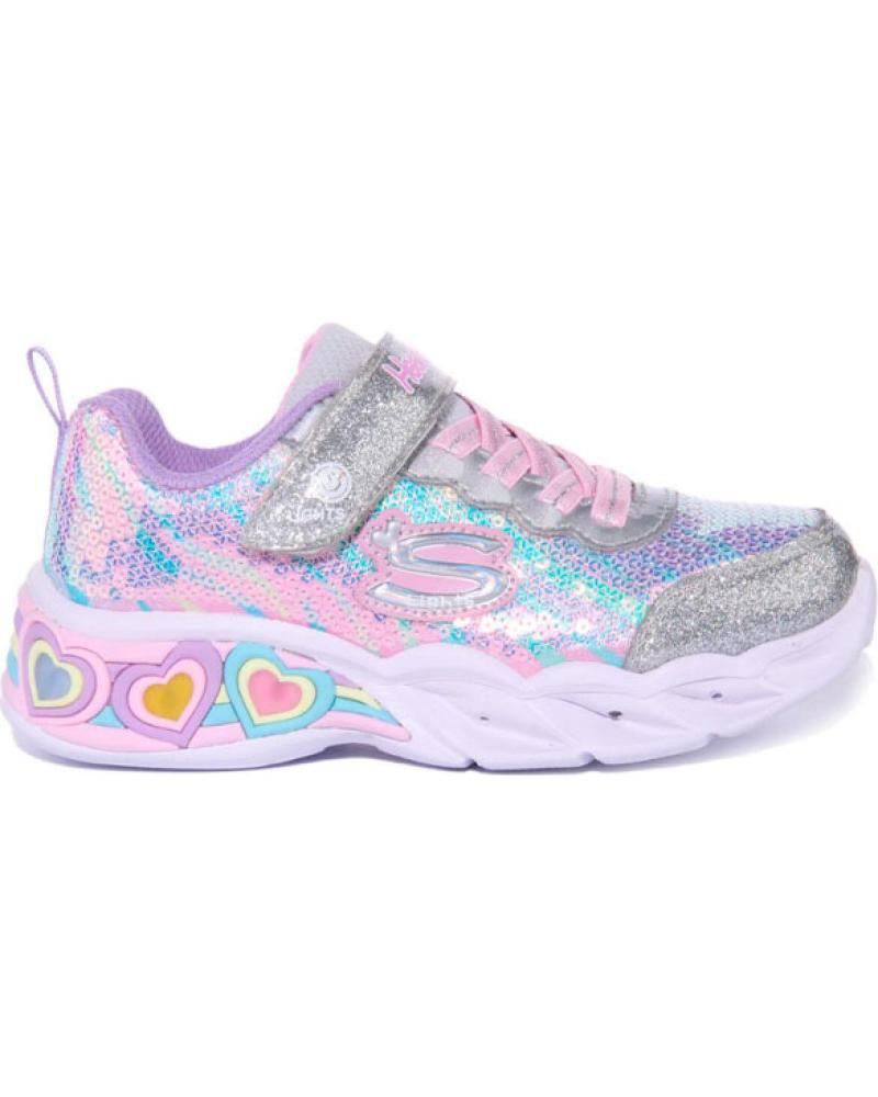Deportivas de Niña SKECHERS S LIGHTS SWEETHEART PLATEADO