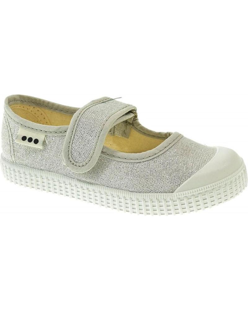 Pantufas de Menina e Menino POTOMAC MERCEDES BRILLANTE VELCRO PLATEADO