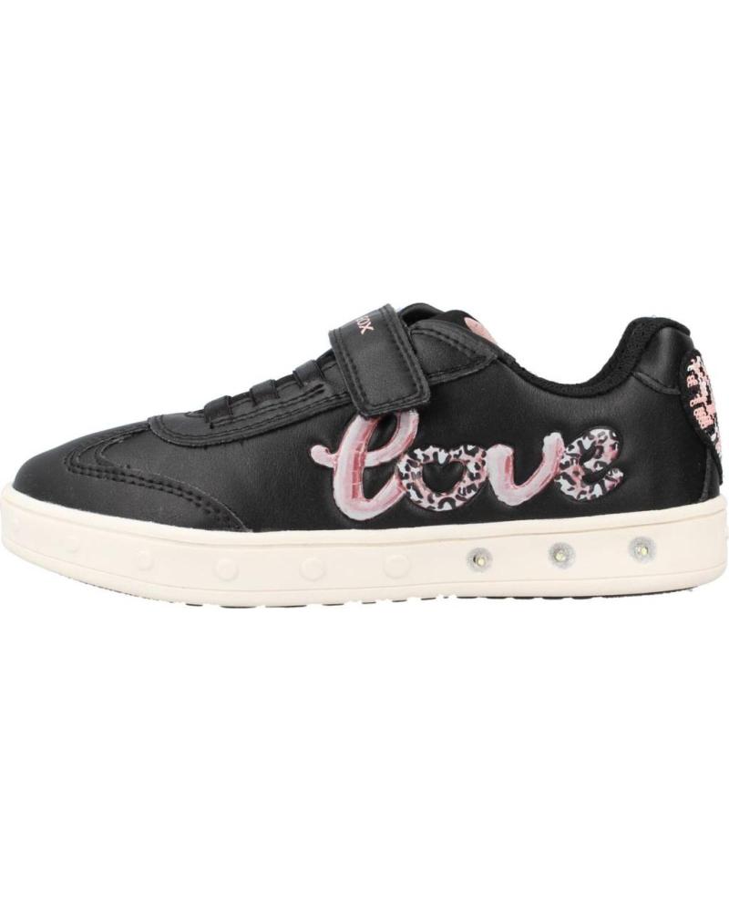 GEOX J SKYLIN G ZAPATILLAS CASUAL NEGRAS CON DETALLES ROSA J368WA NEGRO
