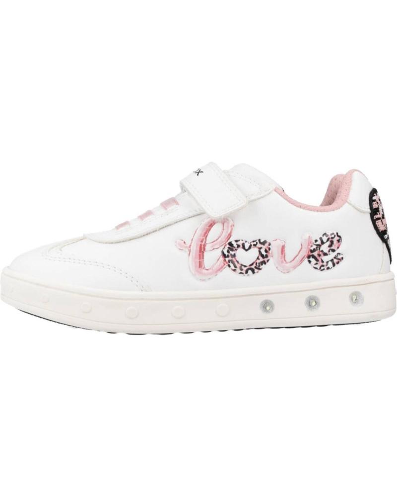 GEOX J SKYLIN G ZAPATILLAS CASUAL BLANCAS CON DETALLES ROSA J368WA BLANCO