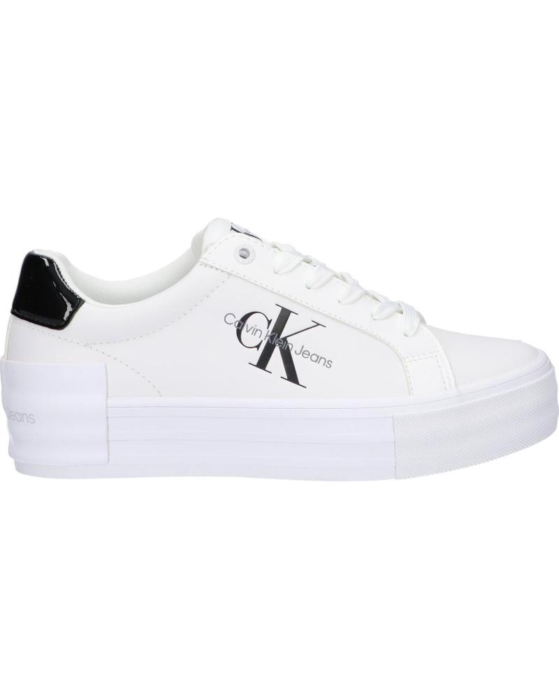 Zapatillas deporte de Mujer CALVIN KLEIN YW0YW01294 BOLD VULC FLATF 01W BRIGHT WHITE-BLACK