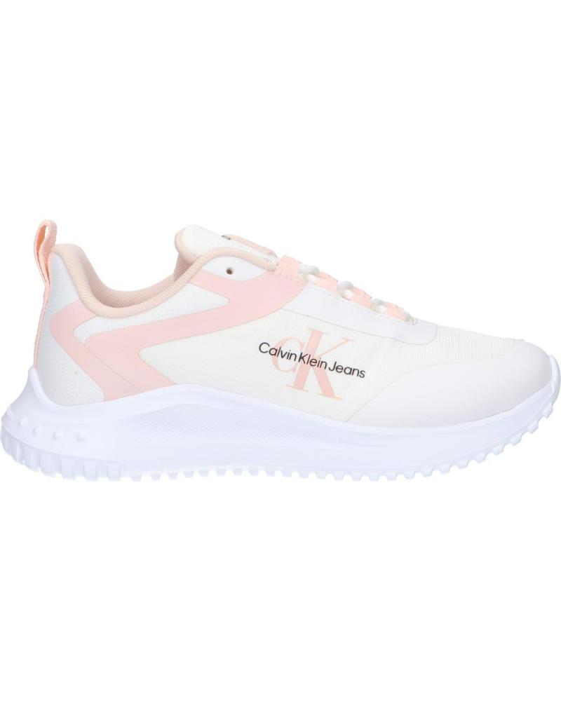 Zapatillas deporte de Mujer CALVIN KLEIN YW0YW01442 EVA RUNNER LOW 01U BRIGHT WHITE-PEACH BLUSH