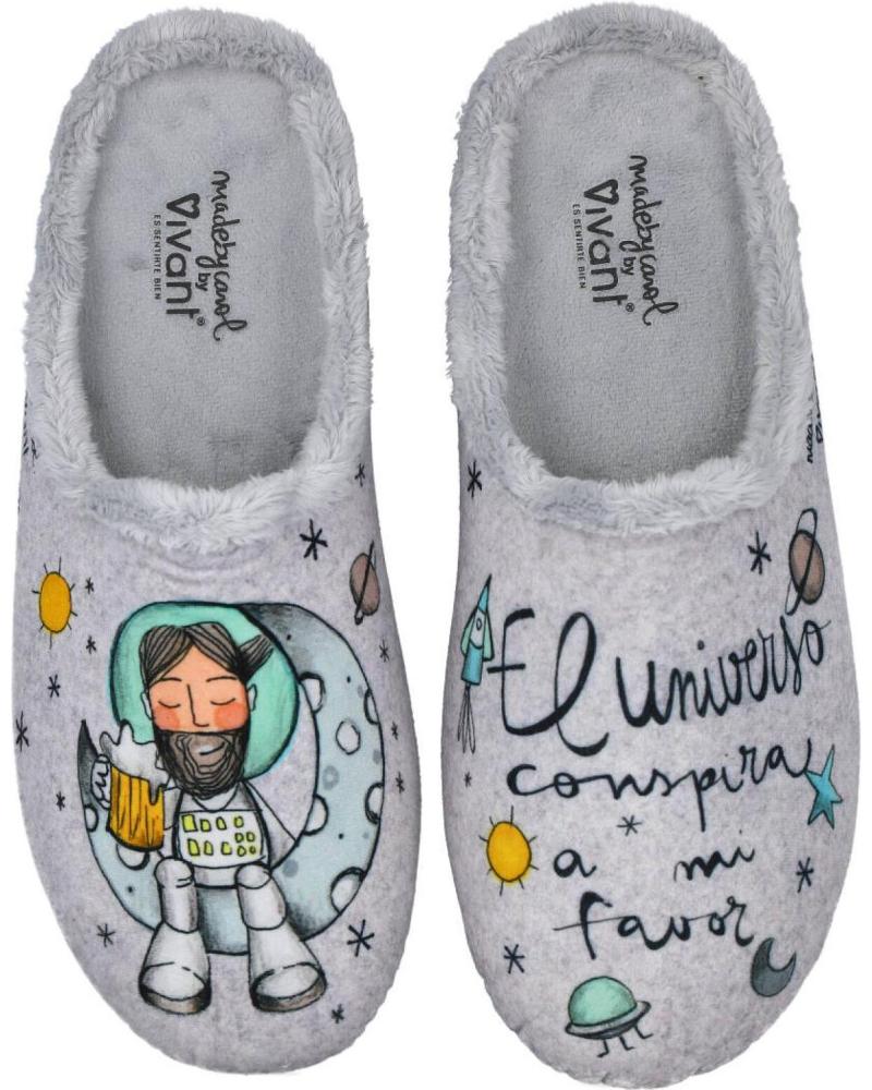 Calzado de casa de Hombre VIVANT CEC2323001NGR ZAPATILLAS DE CASA GRIS