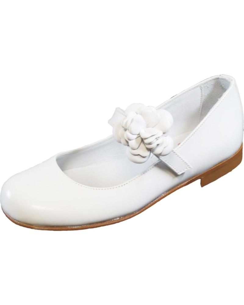 Bailarinas de Niña V-166-2 COMUNION FLOR BLANCO