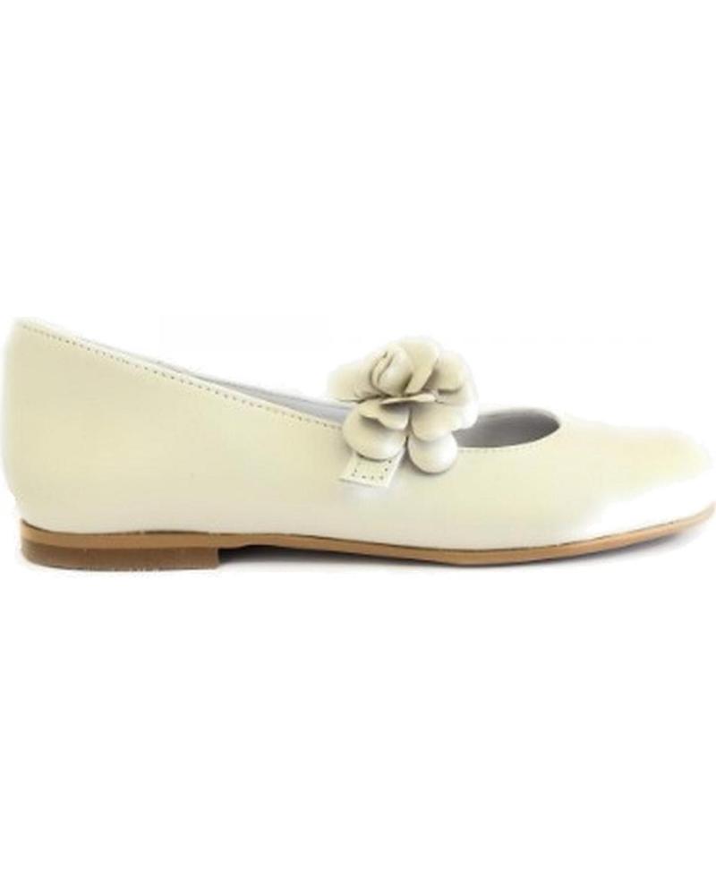 Bailarinas de Niña V-166-2 COMUNION FLOR BEIGE