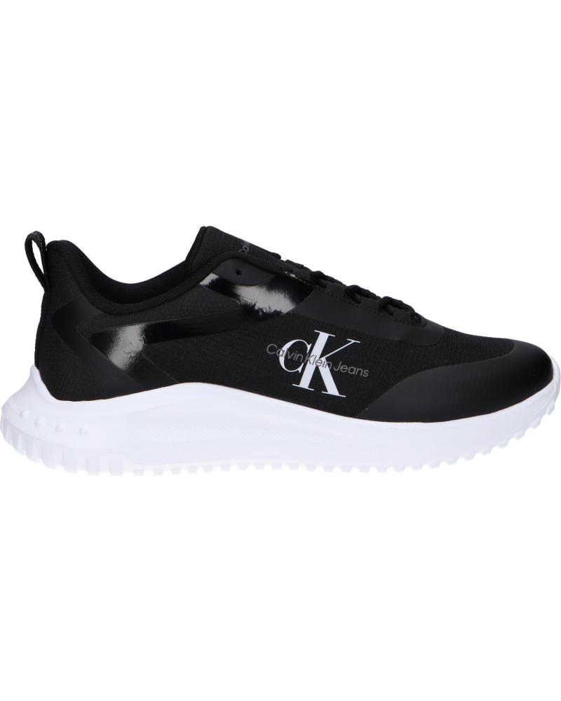 ZAPATILLAS CALVIN KLEIN EVA RUNNER LOW LACE HOMBRE NEGRAS SUELA BLANCA 0GM BLACK-BRIGHT WHITE