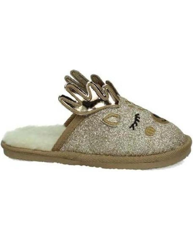 Calzado de casa de Niña CONGUITOS ZAPATILLAS DE ANDAR POR CASA CON SUELA DE GOMA DETALLE RENO PLATINO