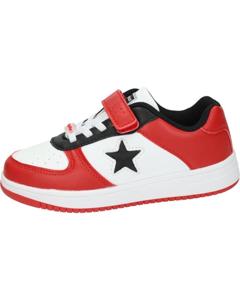 ZAPATILLAS CONGUITOS 22403 BLANCAS CON DETALLES ROJOS Y CIERRE DE VELCRO BLANCO