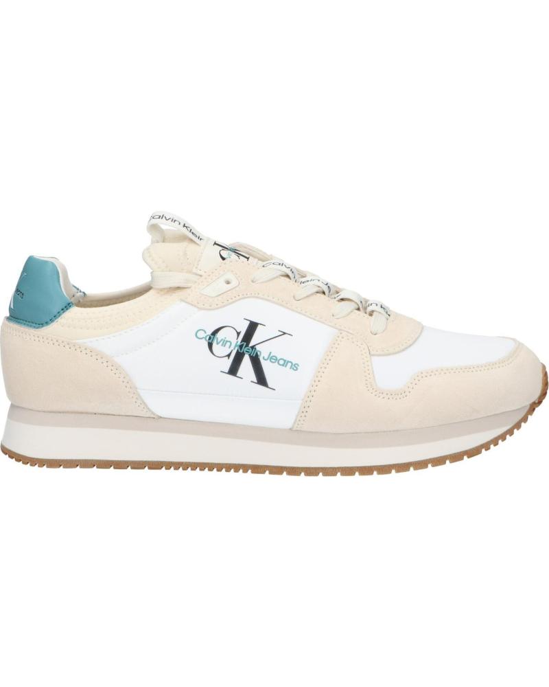 Zapatillas deporte de Hombre CALVIN KLEIN YM0YM00553 SOCK LACEUP 01T BRIGHT WHITE- OIL BLUE