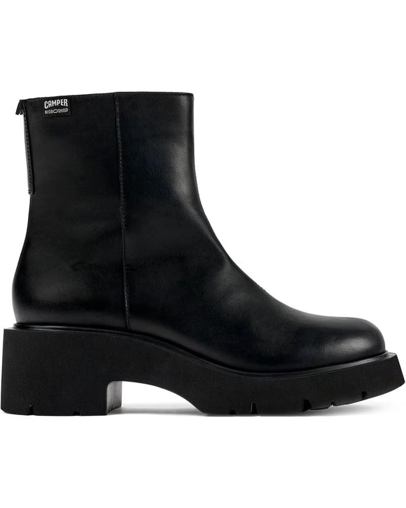 Camper Botin de Piel con Cremallera Lateral Tacon y Plataforma Negro – imagen 5