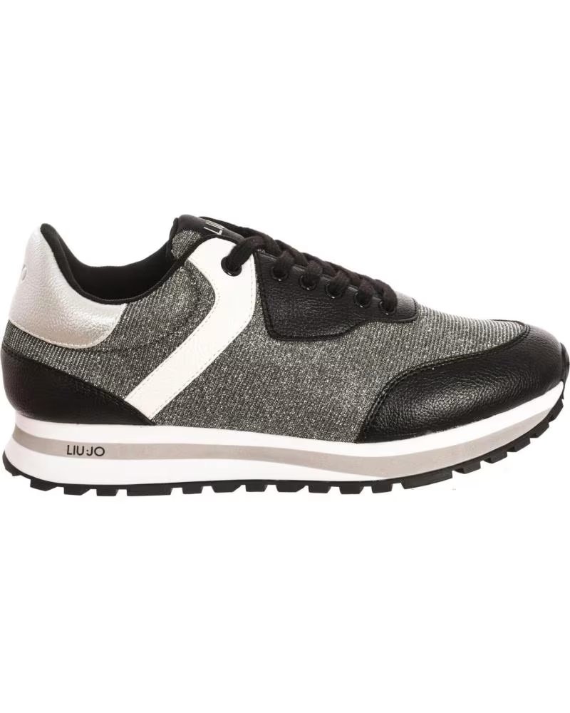 de liu jo wonder 501 - sneaker purpurina mujer negro