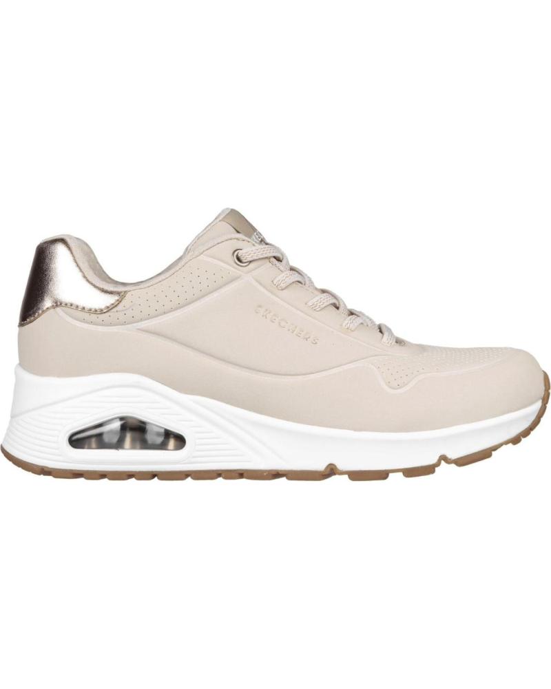 ZAPATILLAS SKECHERS UNO SHIMMER AWAY 155196 CON DETALLES METALIZADOS BEIGE