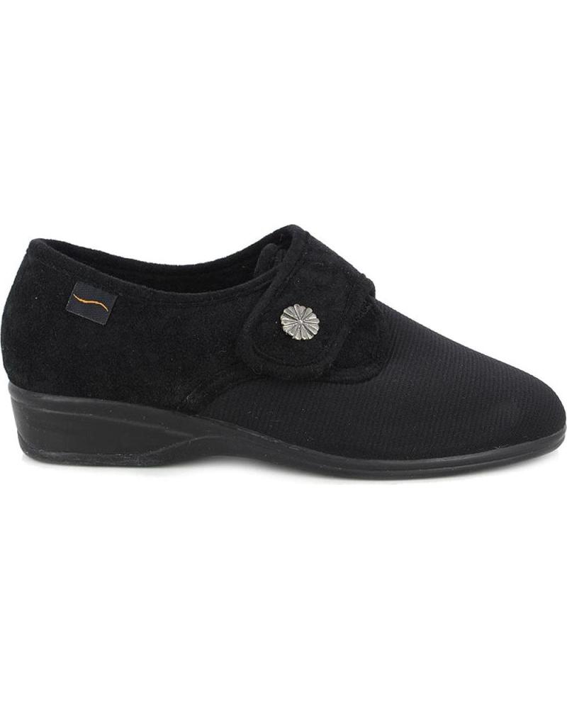 ZAPATILLAS DE CASA ORTOPÉDICAS DOCTOR CUTILLAS LAREDO 761 CON VELCRO NEGRO NEGRO