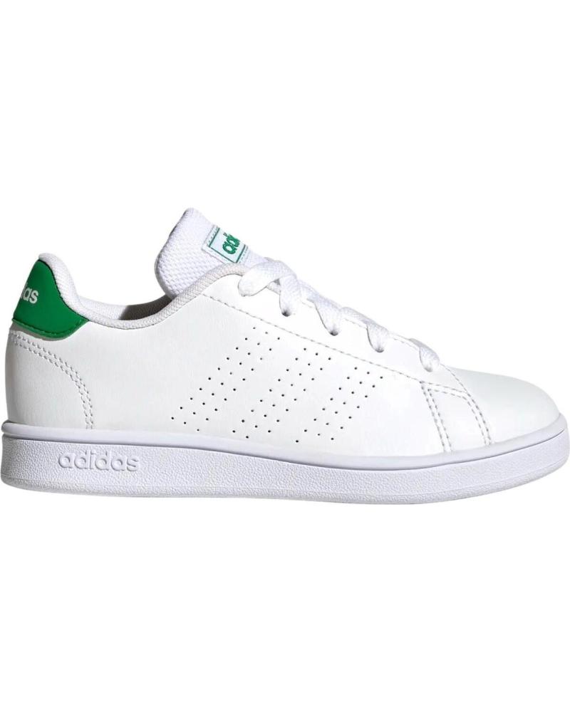 ZAPATILLAS ADIDAS ADVANTAGE K GY6995 BLANCAS CON TOQUES VERDES BLANCO
