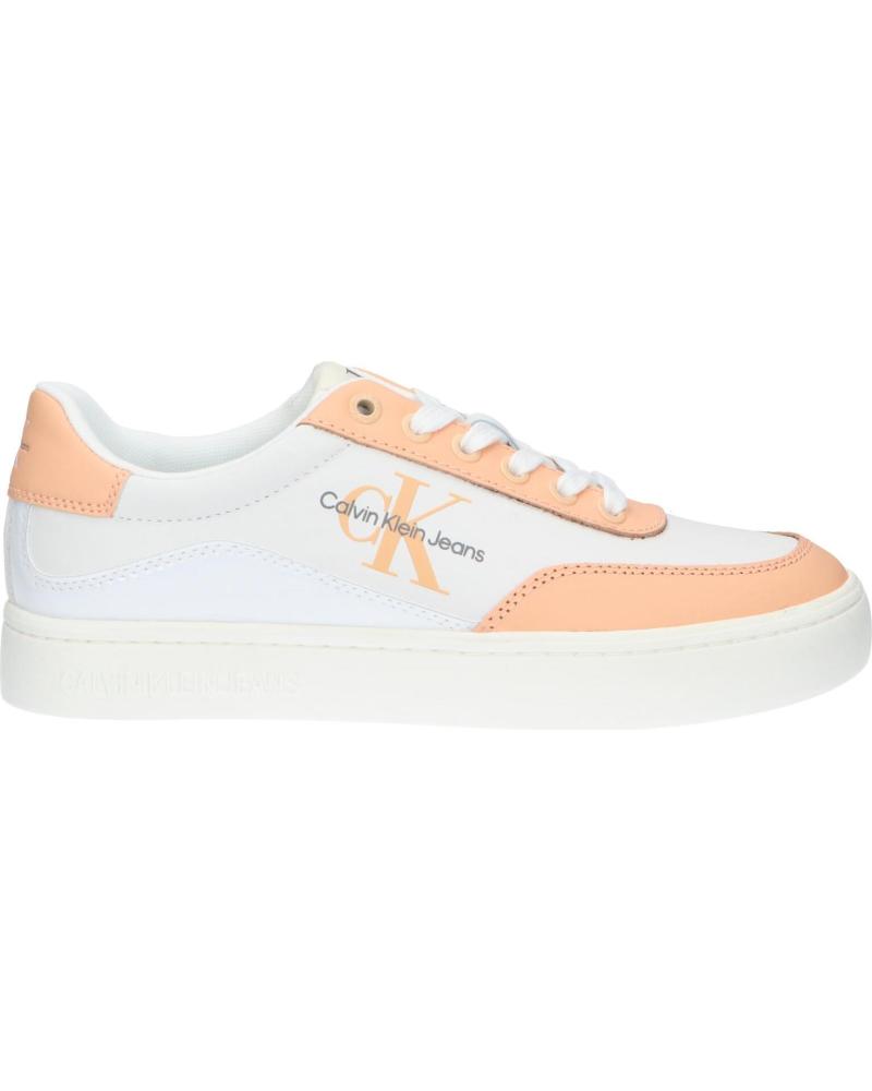 Zapatillas deporte de Mujer CALVIN KLEIN YW0YW01296 CLASSIC CUOSOLE 02S BRIGHT WHITE-APRICOT ICE